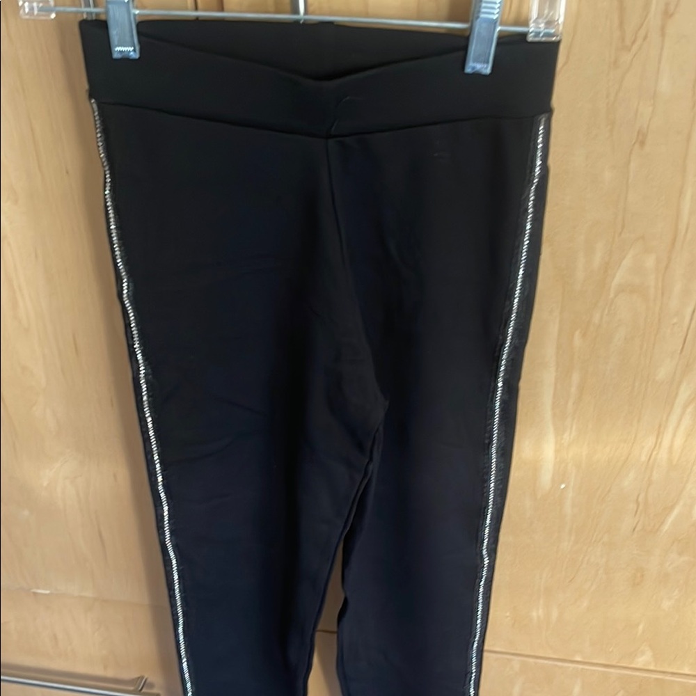 Zara Black Leggings with Silver Accents